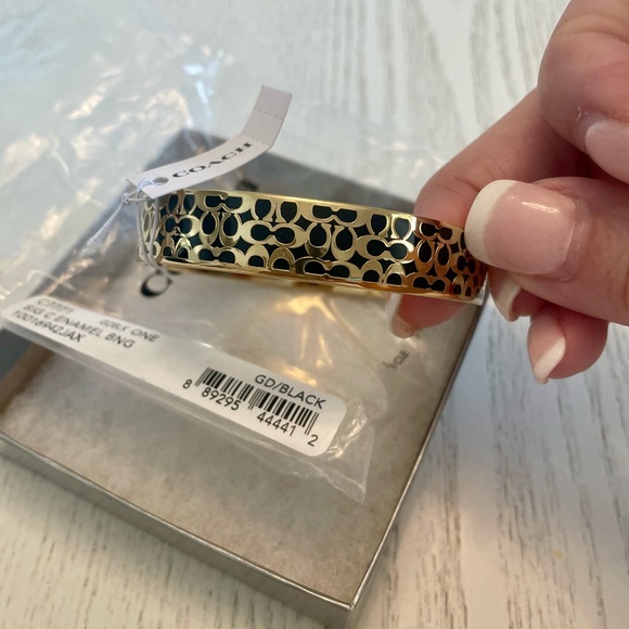 NWT Coach Signature Enamel Bracelet - Black/gold - Picture 1 of 4